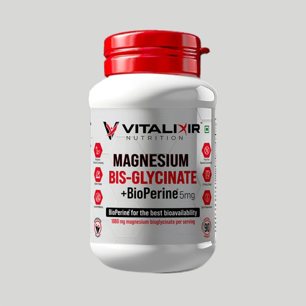 Magnesium Bisglycinate with BioPerine® | Eurofins Tested | Vitalixir Nutrition